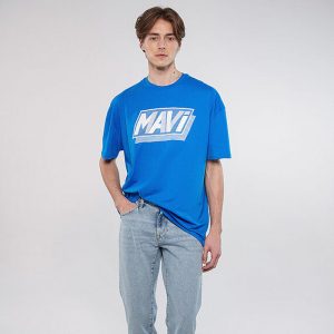 تیشرت مردانه ماوی (Mavi) چاپ شده با لوگو آبی